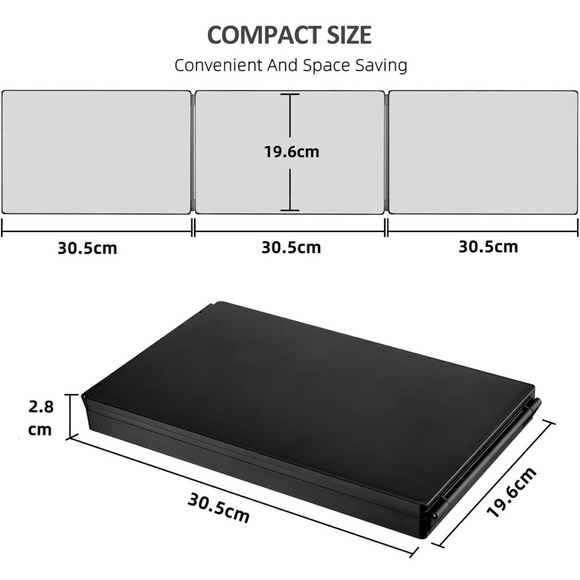 3 Way Mirror-360 Mirror for Self Hair Cutting, Adjustable & Foldable Trifold - Picture 2 of 6